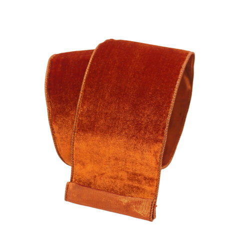 2.5" Cinnamon Velvet Luster Ribbon \ 10yards, shoptreeboutuque.com