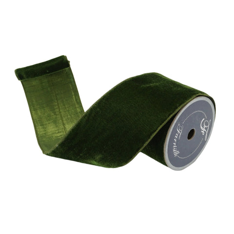 2.5" Forest Green Velvet Luster Ribbon \ 10 yards, shoptreeboutique.com