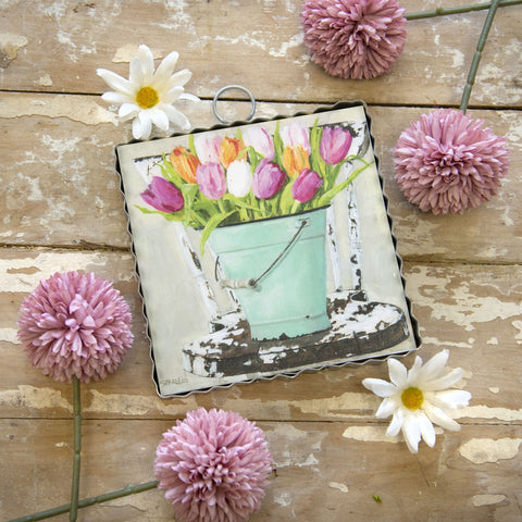 Mini Art Bucket of Tulips, shoptreeboutique.com