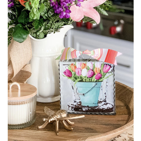 Mini Art Bucket of Tulips, shoptreeboutique.com