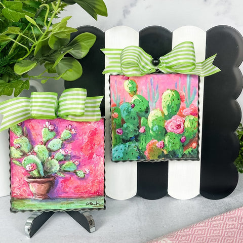 Mini Art Mini Pink Potted Cactus