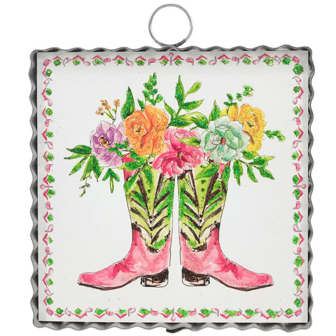 Mini Art Pink Cowboy Boots, shoptreeboutique.com