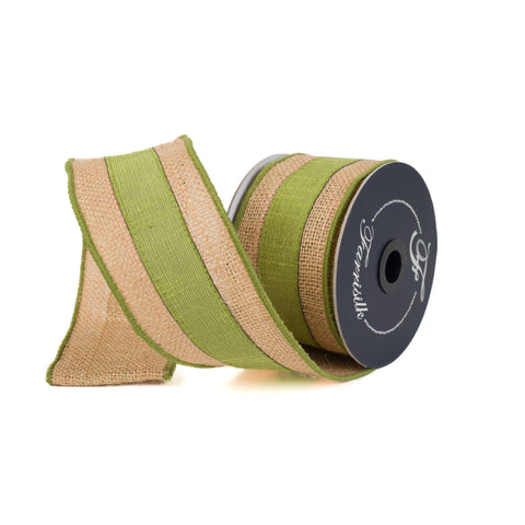 2.5" Lime Burlap Borders Ribbon \ 10 yards, shoptreeboutique.com