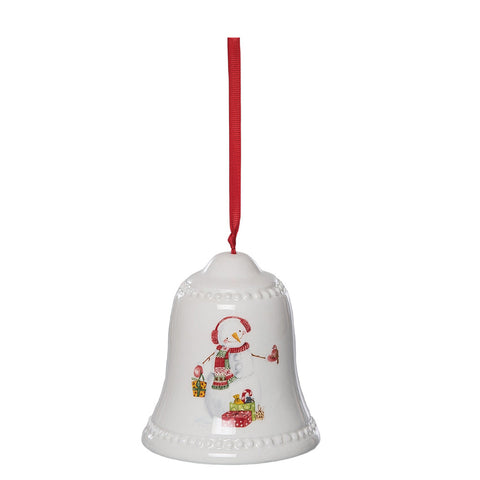 Ceramic Christmas Bell with Snowman, shoptreeboutique.com