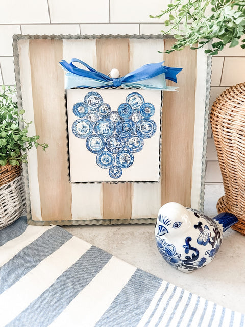 Mini Art Blue Plate Heart, shoptreeboutique.com