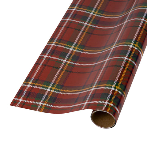30" Tartan Plaid and Decorated Trees Reversible Wrapping Paper | 10 ft., shoptreeboutique.com