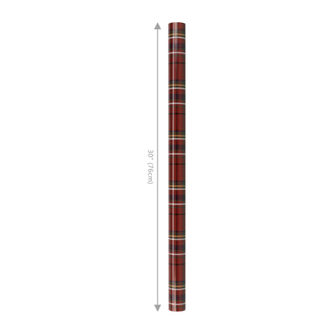 30" Tartan Plaid and Decorated Trees Reversible Wrapping Paper | 10 ft., shoptreeboutique.com