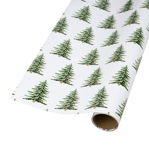 30" Christmas Trees and Green Plaid Reversible Wrapping Paper | 10 ft. shoptreeboutique.com