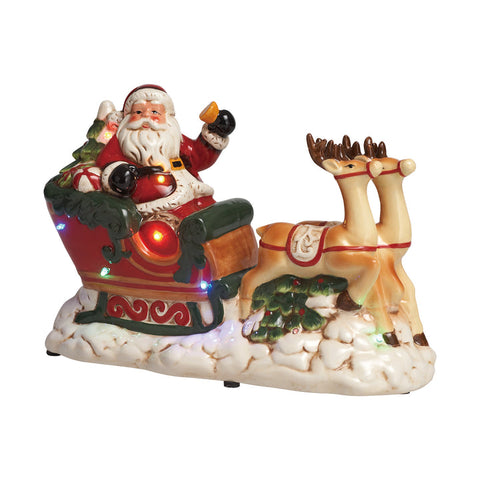 Dolomite Santa with Sleigh Musical LED Christmas Décor, shoptreeboutique.com