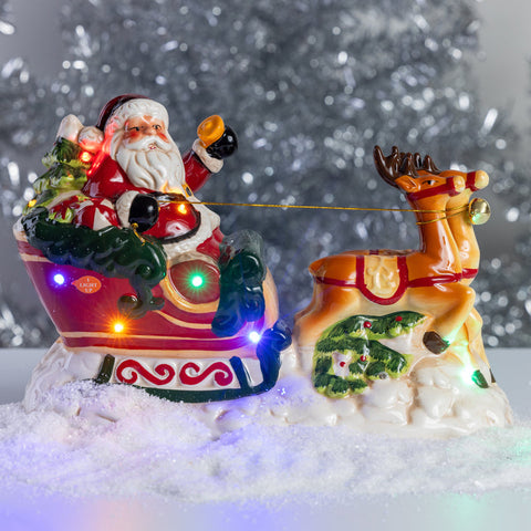 Dolomite Santa with Sleigh Musical LED Christmas Décor, shoptreeboutique.com