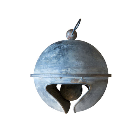 8" Weathered Tin Jingle Bell – Medium, shoptreeboutique.com