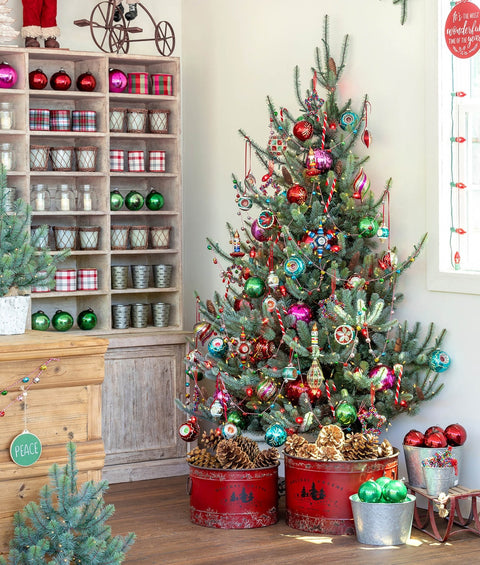 7.5' Park Hill Blue Spruce Half Christmas Tree. shoptreeboutique.com