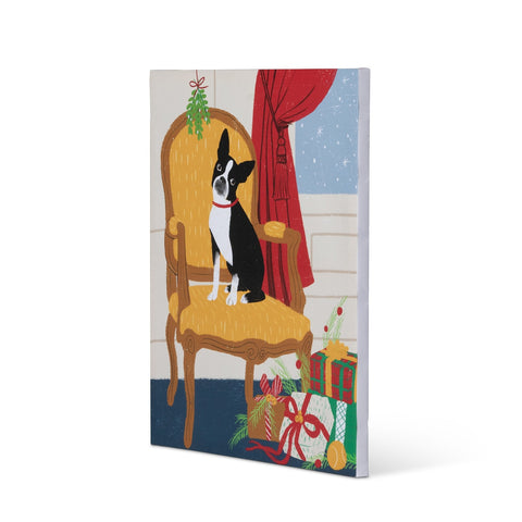 24" Noelle the French Bulldog on Chair Canvas Print, shoptreeboutique.com