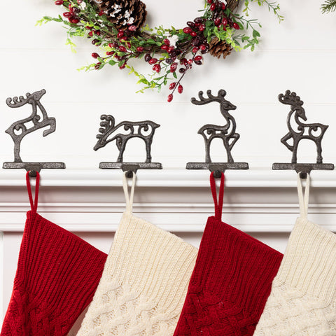 Metal Deer Christmas Stocking Holder – 4 Assorted Styles, shoptreeboutique.com