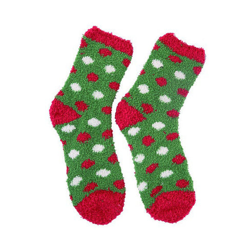 Socks in Acrylic Ball Ornament - Green with Red & White Dots, shoptreeboutique.com