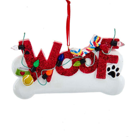 "Woof" Dog Ornament for Personalization by Kurt Adler