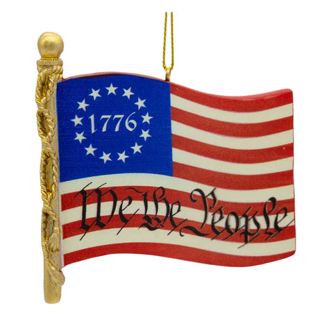 "1776 We The People" Resin American Flag Ornament, thetreeboutique.ai
