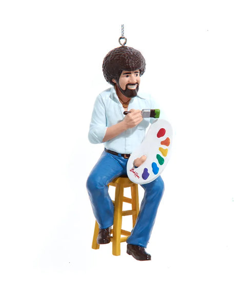 Bob Ross® On Stool Painting Ornament BO1241