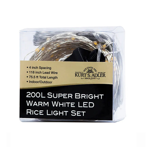 200-Light Warm White Super bright LED Silver Wire Light Set, 75.5', thetreeboutitque.ai