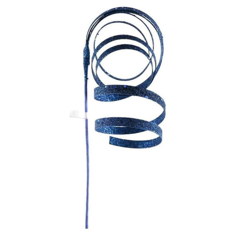 25" Glitter Spiral Ribbon Spray - Midnight, shoptreeboutique.com