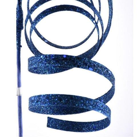 25" Glitter Spiral Ribbon Spray - Midnight, shoptreeboutique.com