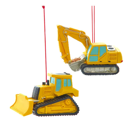 Construction Vehicle Ornaments, Set of 2, thetreeboutique.ai