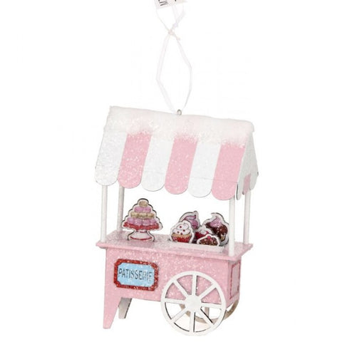 6” Cardboard French Dessert Cart Ornament