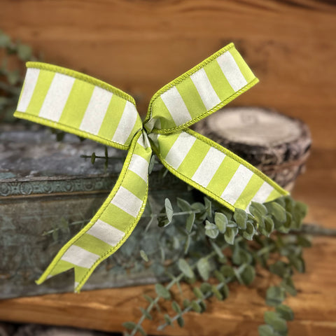 Handcrafted Green & Cream Bow, shoptreeboutique.com