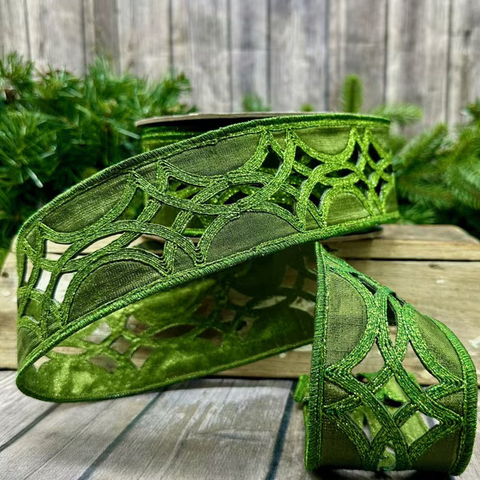 2.5”x10YD Metallic Dupion Cutout Center Ribbon