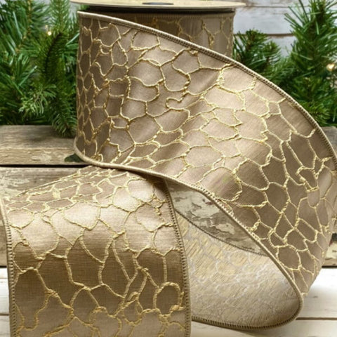 4”x10YD Jacquard Giraffe Ribbon