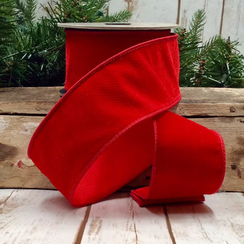 2.5”x10YD Red Velvet Dots Ribbon