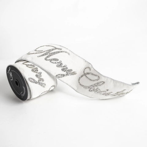 VELVET MERRY CHRISTMAS RIBBON RED 4"X5YRD RG047-02