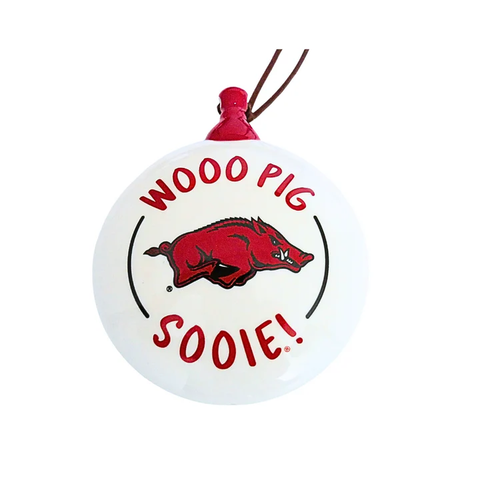 Arkansas Logo Ceramic Puff Ornament ARK211230