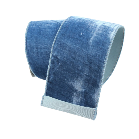 VELVET RIBBON STEEL BLUE 4"X10Y RG804-17