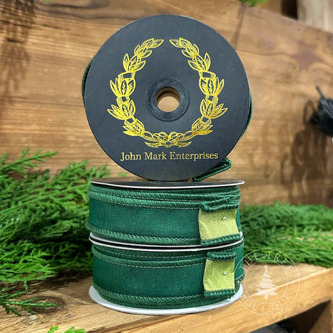 1" Emerald Green Wired Edge Ribbon, shoptreeboutique.com
