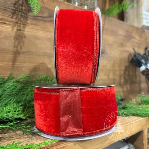 4" Red Velvet Metallic Dupion Fused, shoptreeboutique.com