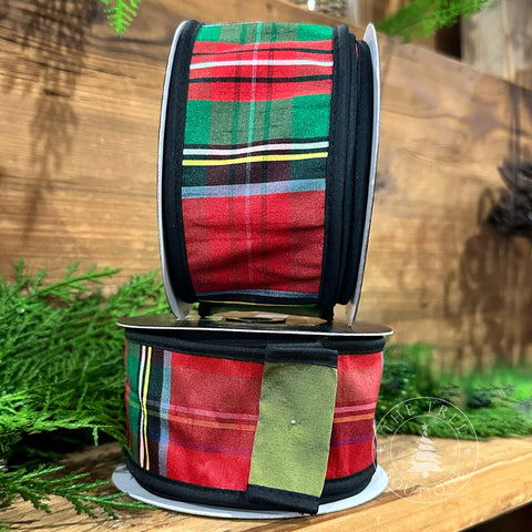 2.5" Royal Stewart Plaid Fused Dupion Olive, shoptreeboutique.com