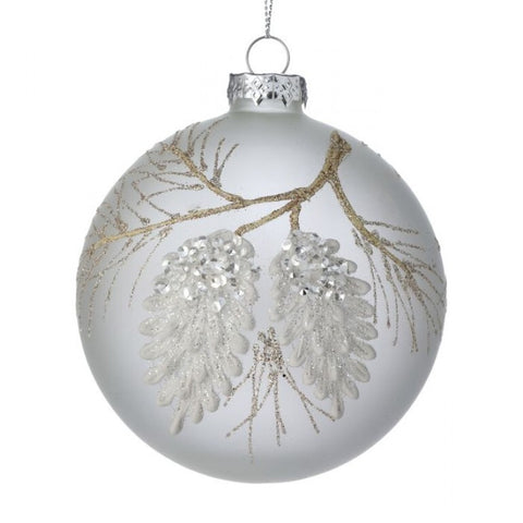 4" Glass Jewel Pine Cone Ball Ornament