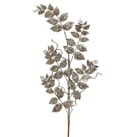 35" Glitter Fern Spray - Champagne, thetreeboutique.ai