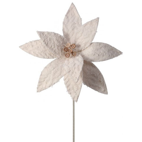 22" Winter Chalet Poinsettia with Buttons