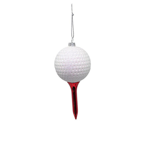 Golf Ball with Tee Ornament by Kurt Adler, shoptreeboutique.com