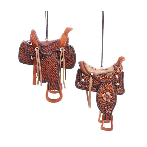 Western Saddle Ornaments, Set of 2, thetreeoutique.ai