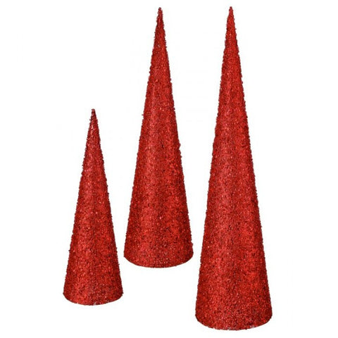 18"/24"/30" Sequin Bead Cone Tree- 3 Piece Set